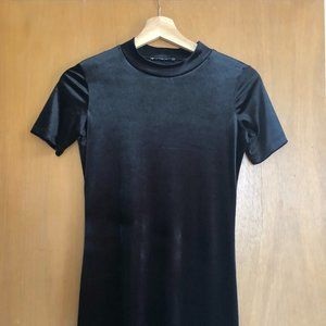Zara Black Velvet Midi Dress